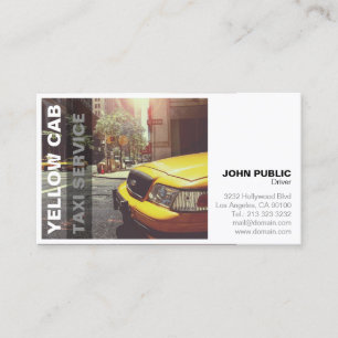 Yellow Cab Taxi Service Bold Modern Business Card