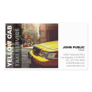 Yellow Cab Taxi Service Business Card