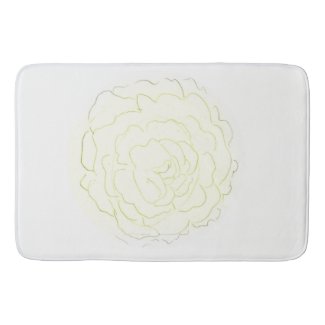 Yellow Cabbage Rose Bath Mat to match yellow cabbage rose shabby chic shower curtain