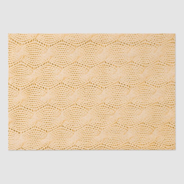 Yellow Cableknit Pattern  Tissue Paper (Front)