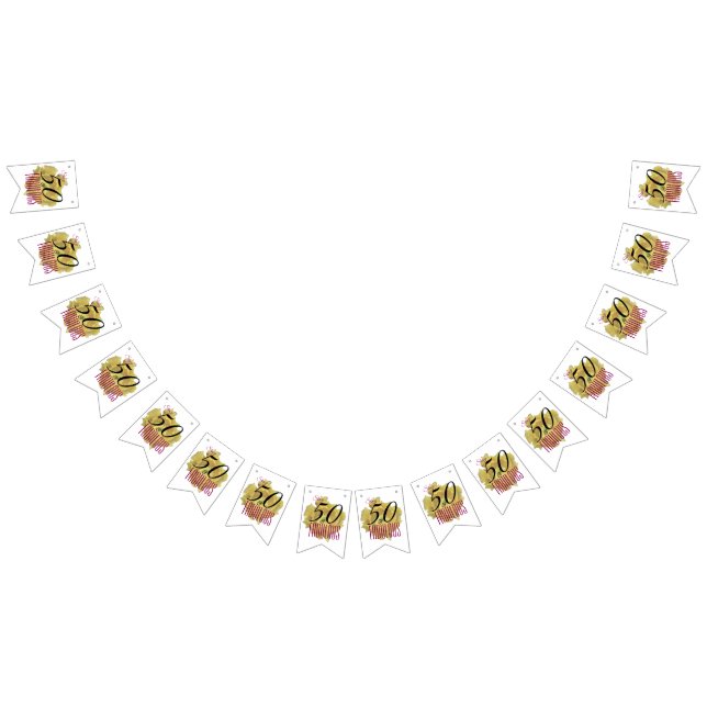 Yellow Cactus Flower 50 and Fabulous Birthday Bunting Flags (All)