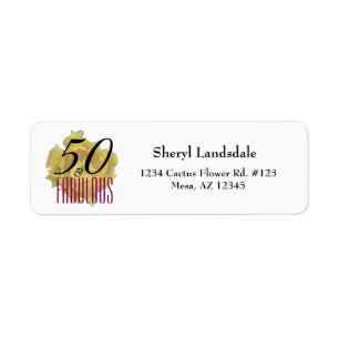 Yellow Cactus Flower 50 and Fabulous Birthday Label