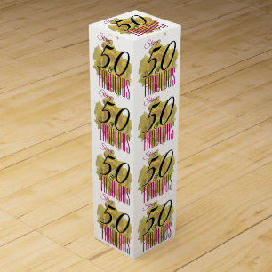 Yellow Cactus Flower 50 and Fabulous Birthday Wine Box