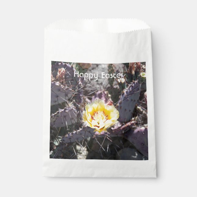 Yellow cactus flower in spring favor bag (Front)