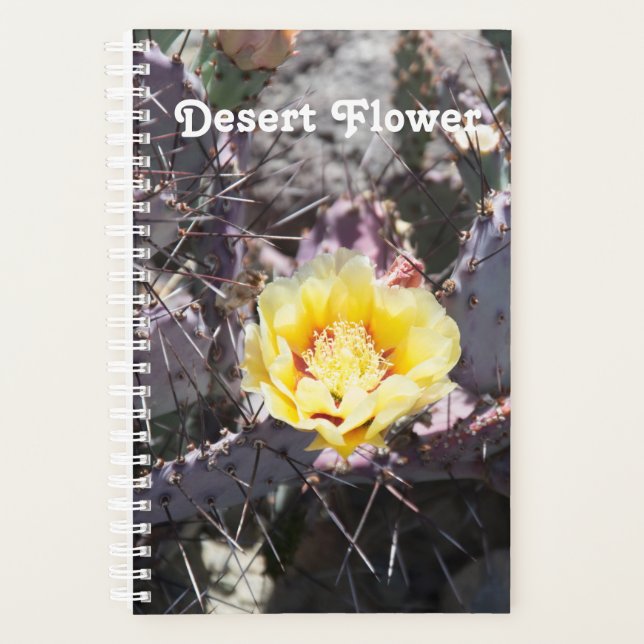 Yellow cactus flower in spring planner (Front)