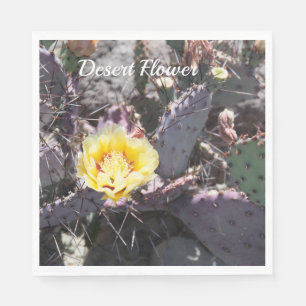 Yellow cactus flower napkins