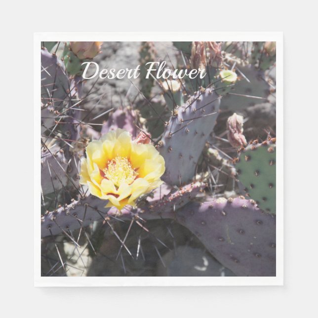Yellow cactus flower napkins (Front)