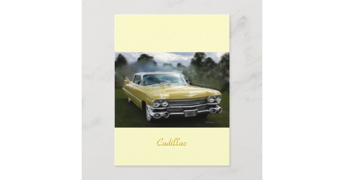 Yellow Cadillac Postcard | Zazzle
