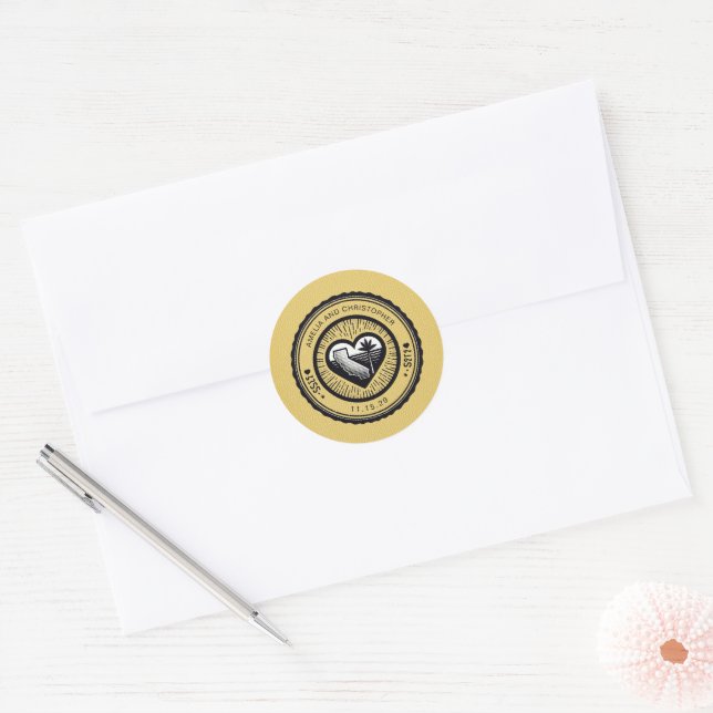 Yellow California Passport Classic Round Sticker (Envelope)