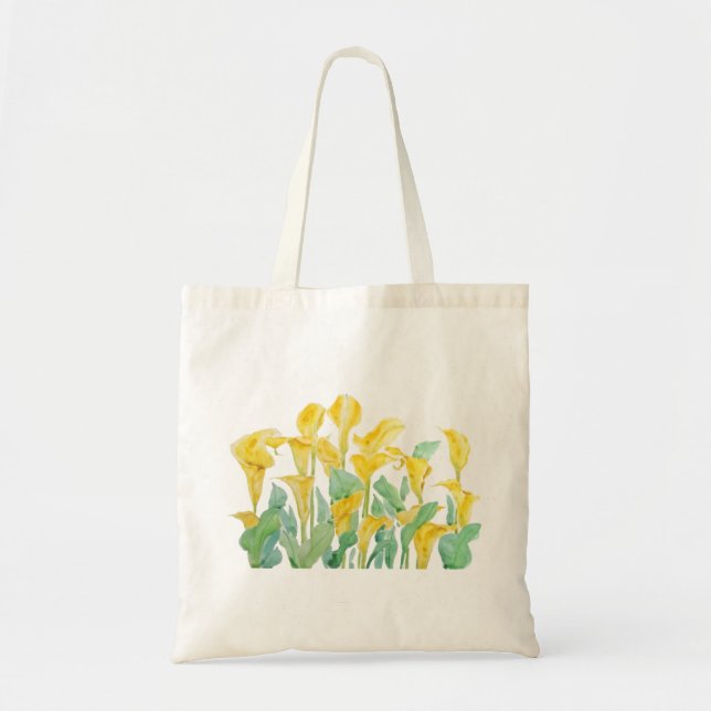 yellow calla lily tote bag (Front)