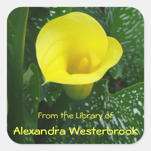 Yellow Calla Personalized Bookplate (Front)