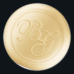 Yellow Calligraphy Monogram Wax Seal Stickers<br><div class="desc">This vintage style double monogram 2 Letter calligraphy script Faux Wax Seal Sticker set in the Sunshine Buttercup Yellow colorway will make the perfect finishing touch to your wedding invitations, birthday party, baby shower, anniversary, or other special occasion stationery. Seal your envelopes easily and beautifully with the look of real...</div>