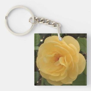 Yellow Camellia Acrylic Keychain