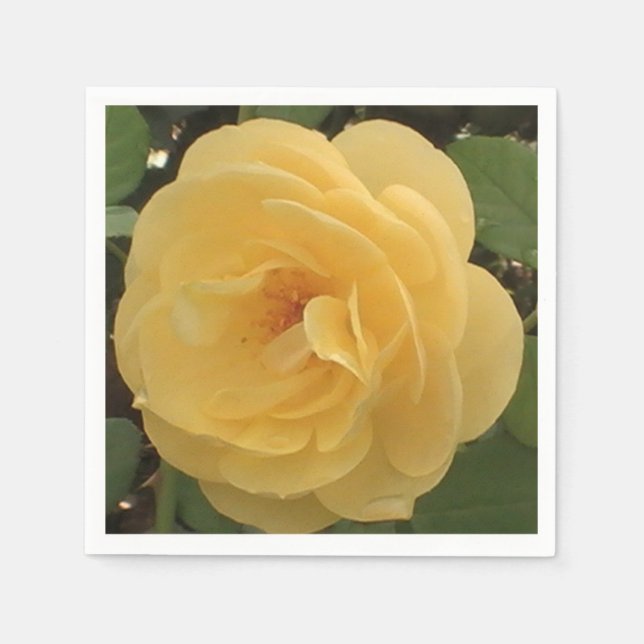 Yellow camellia paper napkin (Front)