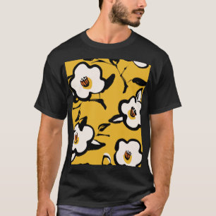 Yellow Camellia, sketchy floral vintage. T-Shirt