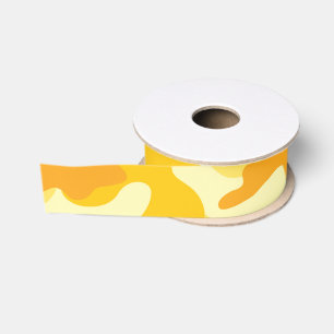 Yellow Camo Cheerful Gift Wrap Colorful Grosgrain Ribbon