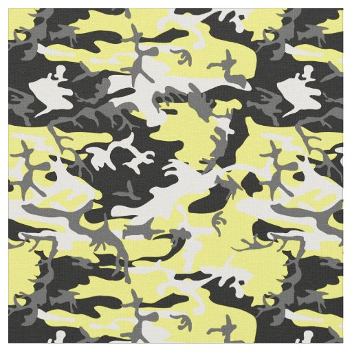 yellow camouflage black white camo fabric