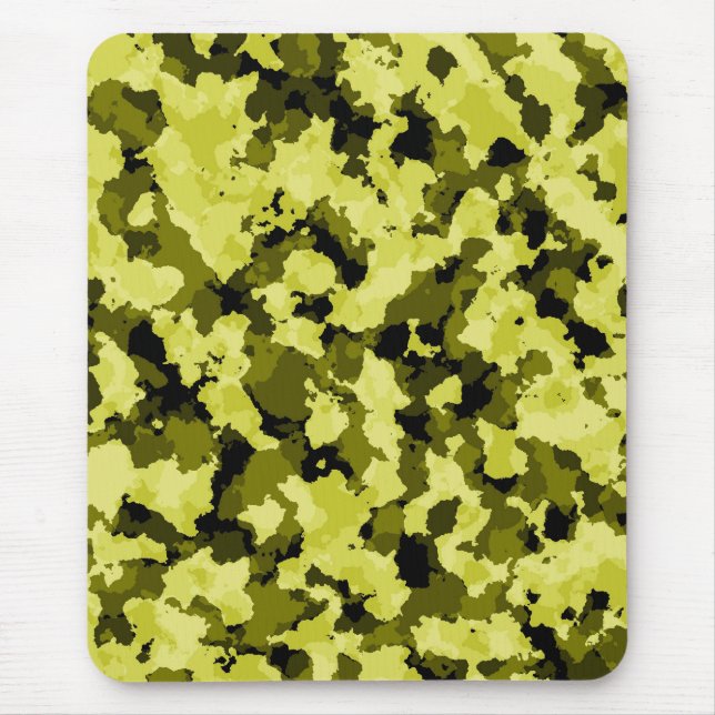 Yellow Camouflage Mouse Pad (Front)