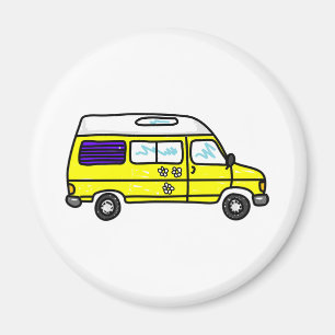 Yellow Campervan Magnet