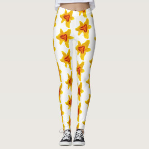 Yellow Canada Lilly Blossoms Leggings