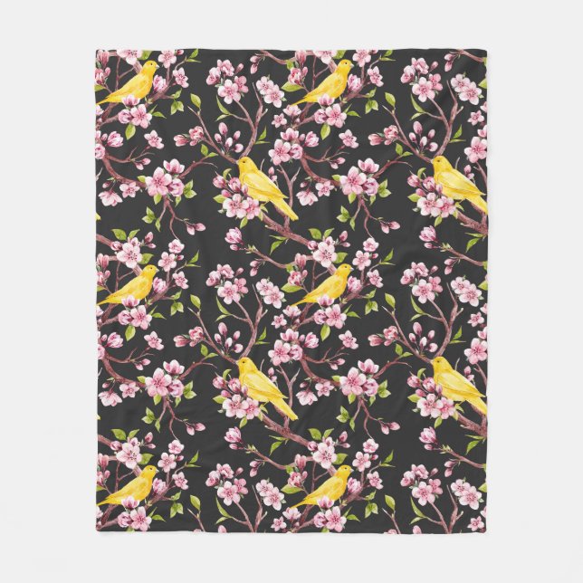 Yellow Canary  Fleece Blanket (Front)
