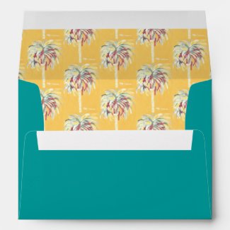Yellow Canary Palm Tree Envelope