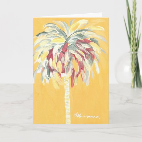 Yellow Canary Palm Tree Note Card