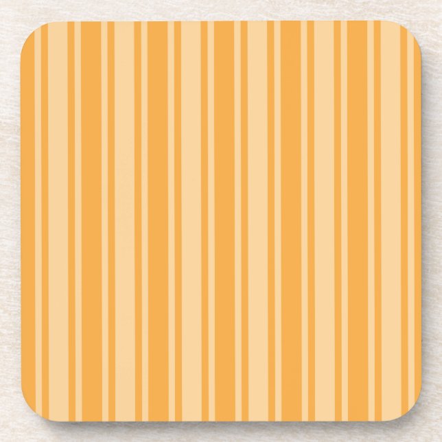 Yellow candy stripes beverage coaster (Front)