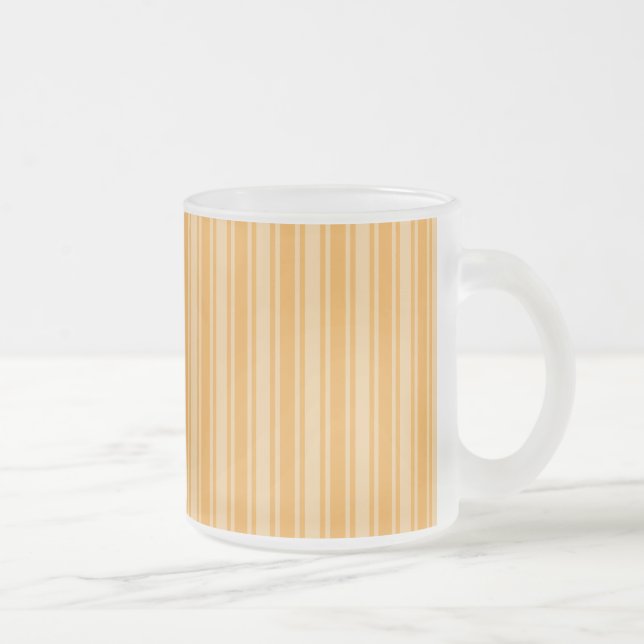 Yellow candy stripes frosted glass coffee mug (Right)