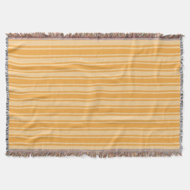 Yellow candy stripes throw blanket (Front)