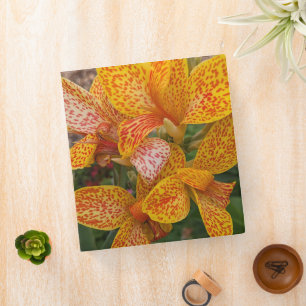 Yellow Canna Lily with Red Speckles Floral 3 Ring Binder