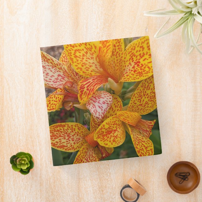 Yellow Canna Lily with Red Speckles Floral 3 Ring Binder (In Situ)