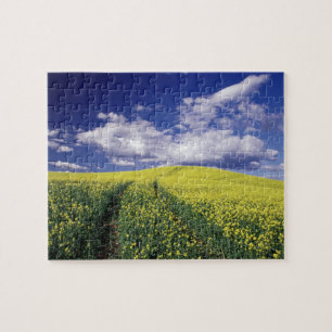 Yellow canola in Whitman County Washington state Jigsaw Puzzle