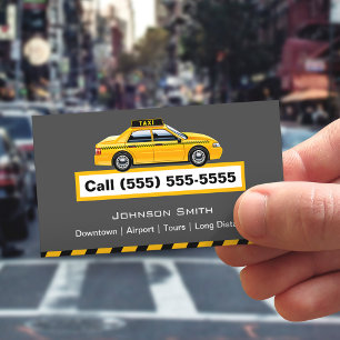 Yellow Cap Taxi Driver Chauffeur Magnetic Business Card