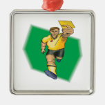 Yellow Card Metal Ornament at Zazzle