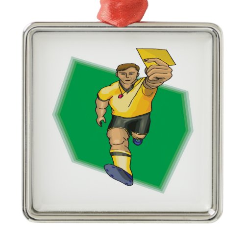 Yellow Card Metal Ornament
