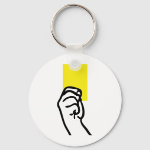 Yellow card soccer keychain