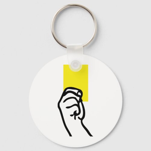 Yellow card soccer keychain