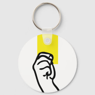 Yellow card soccer keychain