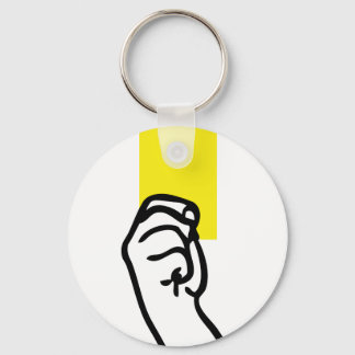 Yellow card soccer keychain