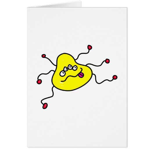 Yellow Cartoon Germ Cards (Front)