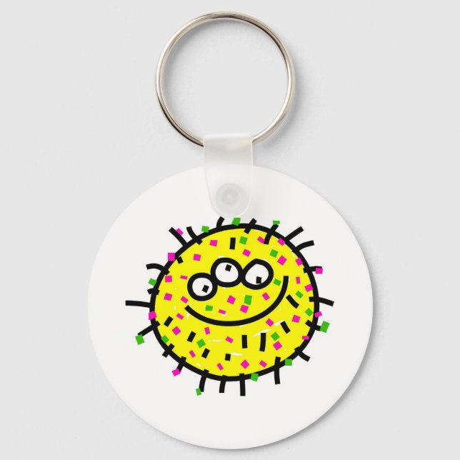 Yellow Cartoon Germ Keychain (Front)