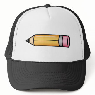 Yellow Cartoon Pencil Trucker Hat