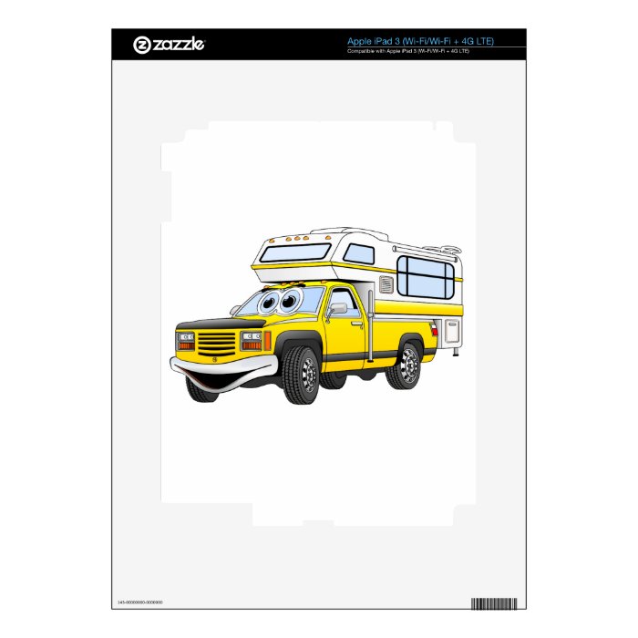 Yellow Cartoon Pick Up Camper iPad 3 Decal