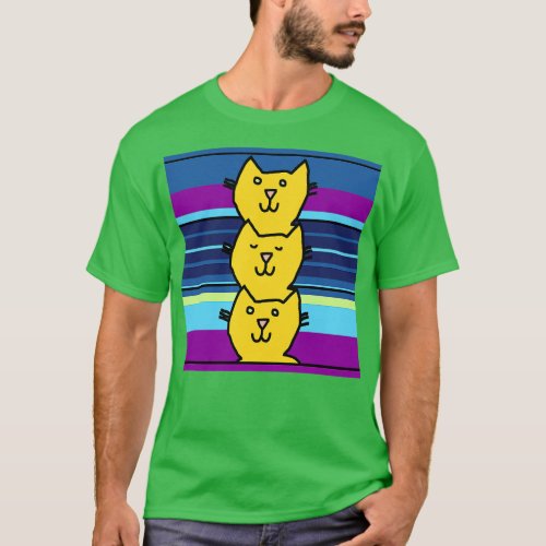 Yellow Cat Column T_Shirt