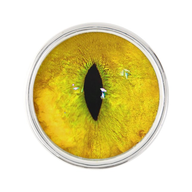 Yellow Cat Eye Lapel Pin (Front)