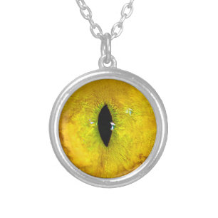 Yellow Cat Eye Silver Plated Necklace