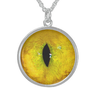 Yellow Cat Eye Sterling Silver Necklace