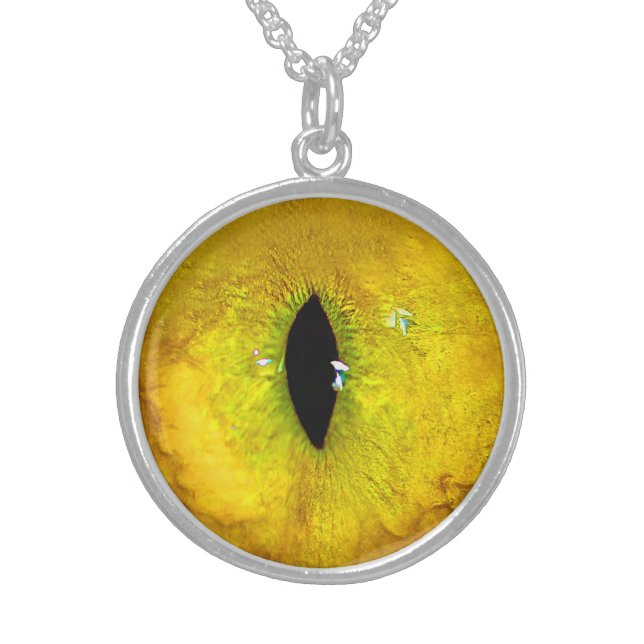 Yellow Cat Eye Sterling Silver Necklace (Front)