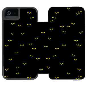 Yellow Cat Eyes in the Dark iPhone SE/5/5s Wallet Case